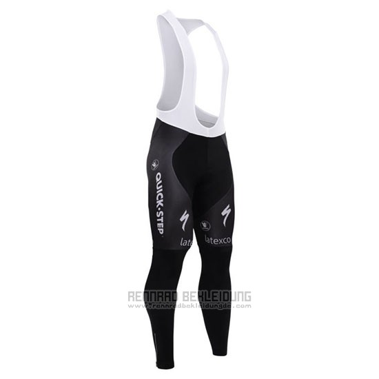 2015 Fahrradbekleidung Etixx Quick Step Shwarz und Wei Trikot Langarm und Tragerhose